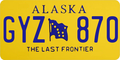 AK license plate GYZ870
