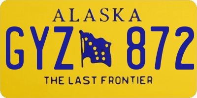 AK license plate GYZ872
