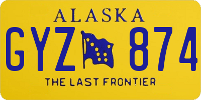AK license plate GYZ874