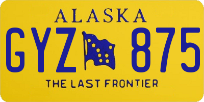AK license plate GYZ875