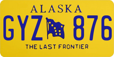 AK license plate GYZ876