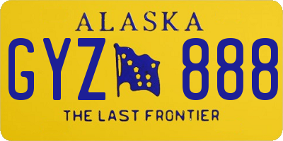 AK license plate GYZ888