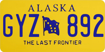 AK license plate GYZ892