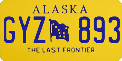 AK license plate GYZ893
