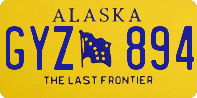 AK license plate GYZ894