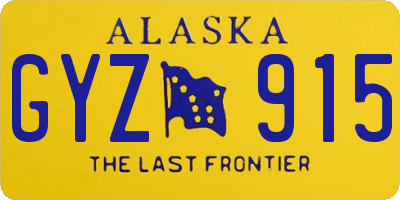 AK license plate GYZ915