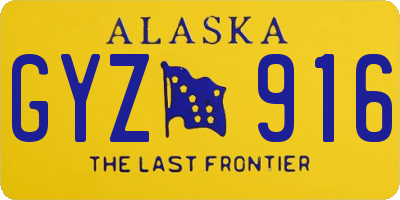AK license plate GYZ916