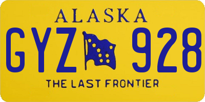 AK license plate GYZ928