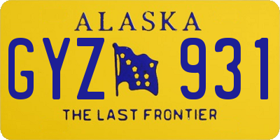 AK license plate GYZ931