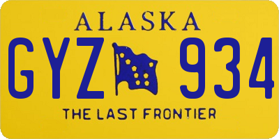 AK license plate GYZ934