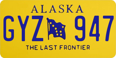 AK license plate GYZ947
