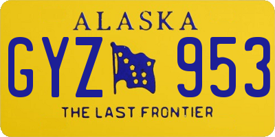 AK license plate GYZ953