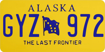 AK license plate GYZ972