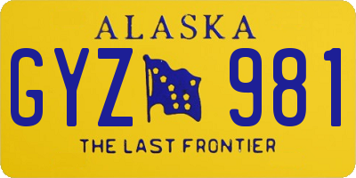 AK license plate GYZ981