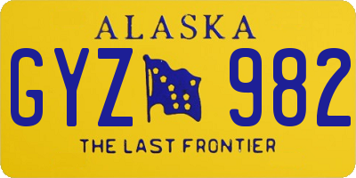 AK license plate GYZ982