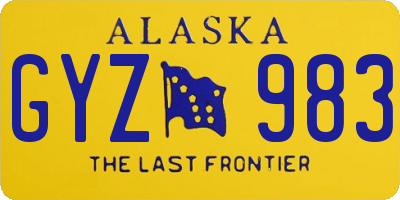 AK license plate GYZ983