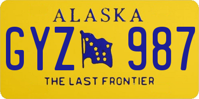 AK license plate GYZ987