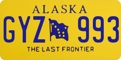 AK license plate GYZ993