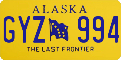 AK license plate GYZ994