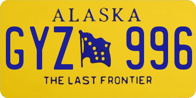 AK license plate GYZ996