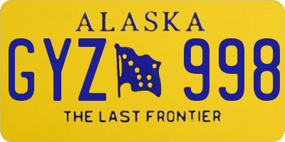 AK license plate GYZ998