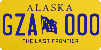 AK license plate GZA000