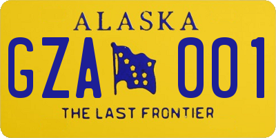 AK license plate GZA001