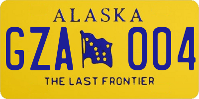 AK license plate GZA004