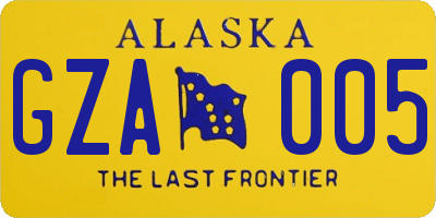 AK license plate GZA005