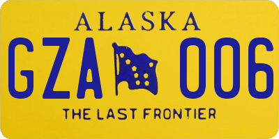 AK license plate GZA006