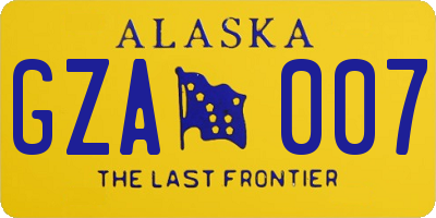 AK license plate GZA007