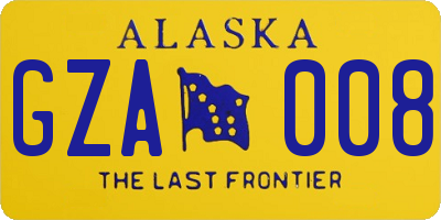 AK license plate GZA008