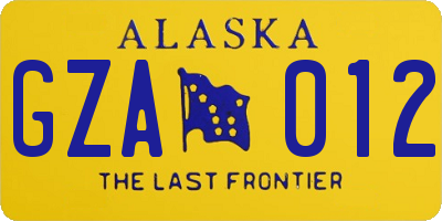AK license plate GZA012