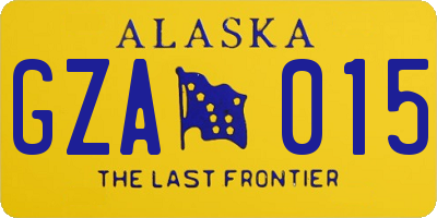AK license plate GZA015
