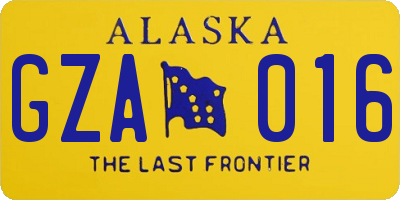 AK license plate GZA016