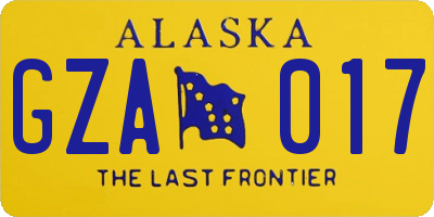 AK license plate GZA017