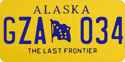 AK license plate GZA034
