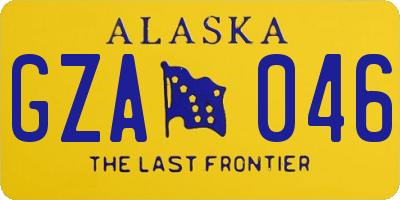 AK license plate GZA046