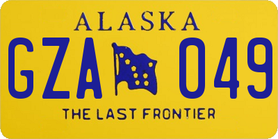 AK license plate GZA049