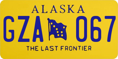 AK license plate GZA067