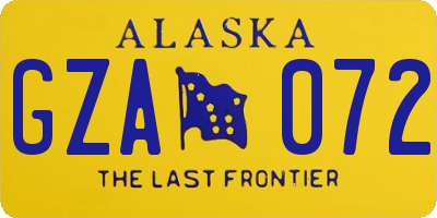 AK license plate GZA072