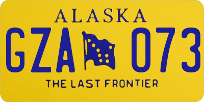 AK license plate GZA073