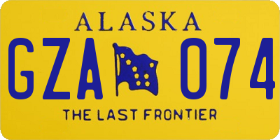 AK license plate GZA074