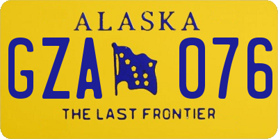 AK license plate GZA076