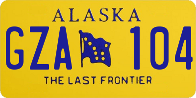 AK license plate GZA104
