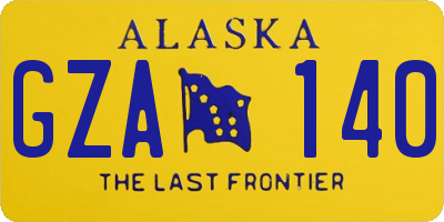 AK license plate GZA140