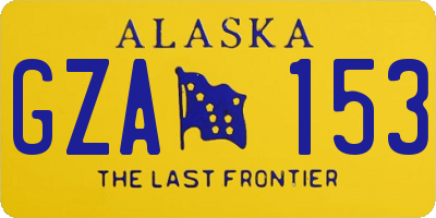 AK license plate GZA153