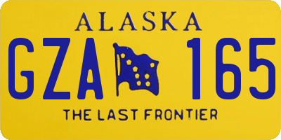 AK license plate GZA165