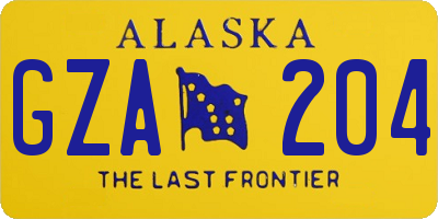AK license plate GZA204