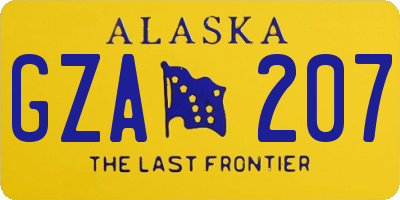 AK license plate GZA207